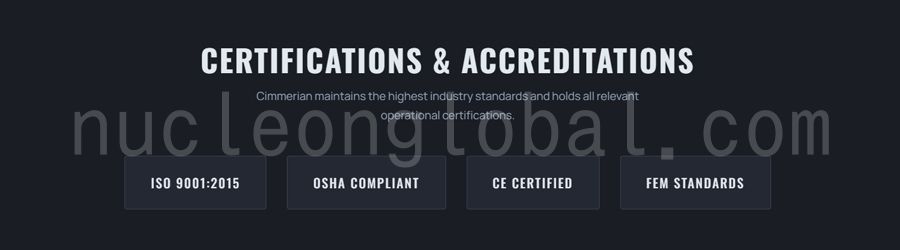 Certifications de Cimmerian Crane